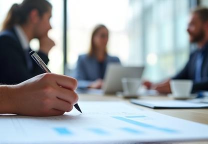 HR consultant making notes during a business strategy meeting